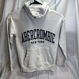 Abercrombie Kids White Hoodie with Black Lettering SZ 7/8